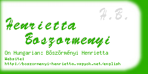 henrietta boszormenyi business card