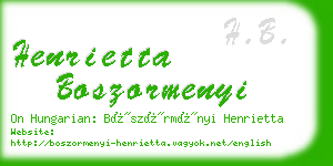 henrietta boszormenyi business card